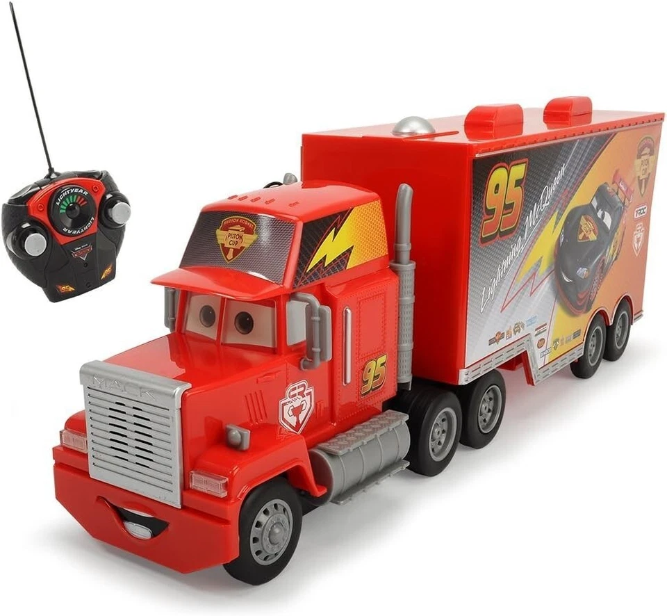 Mack Truck Rc Turbo Disney Cars Carbonio, Scala 1:24, Rosso Dickie Toys - Immagine 3 di 4