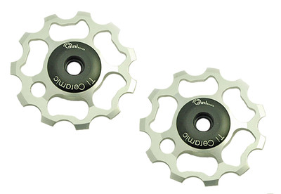 Centaur BLACK OMNI Racer WORLDs LIGHTEST Ti Ceramic Derailleur Pulleys Chorus