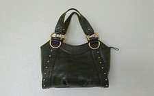 Maxx New York Handbag Crocodile Embossed Leather Green Gold Metal $ 399.99