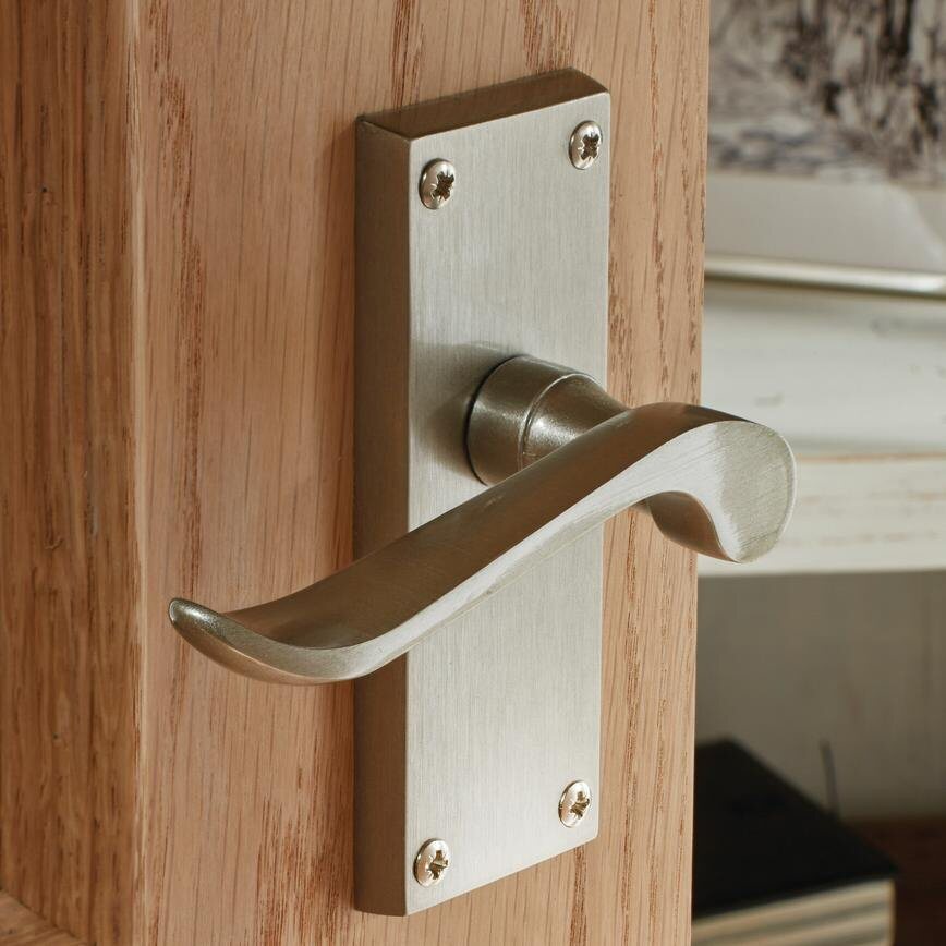 Howdens Bertelli Chrissi Door Handle Sets Brushed Satin Nickel