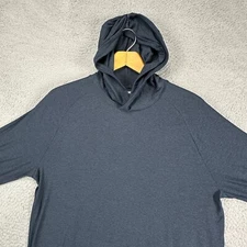 True Classic Mens Hoodie Shirt Medium Blue Stretch Long Sleeve Activewear NEW