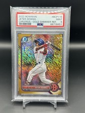 2022 Bowman Chrome Jeter Downs Gold Shimmer Refr. #/50 RC SP PSA 9 MT Red Sox