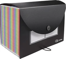 Set of 3 - Accordion File Organizer, 24 Pocket Expanding File Folders 