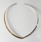 Mid-Century Modernist Sterling Silver and Bronze Ed Levin Choker Necklace