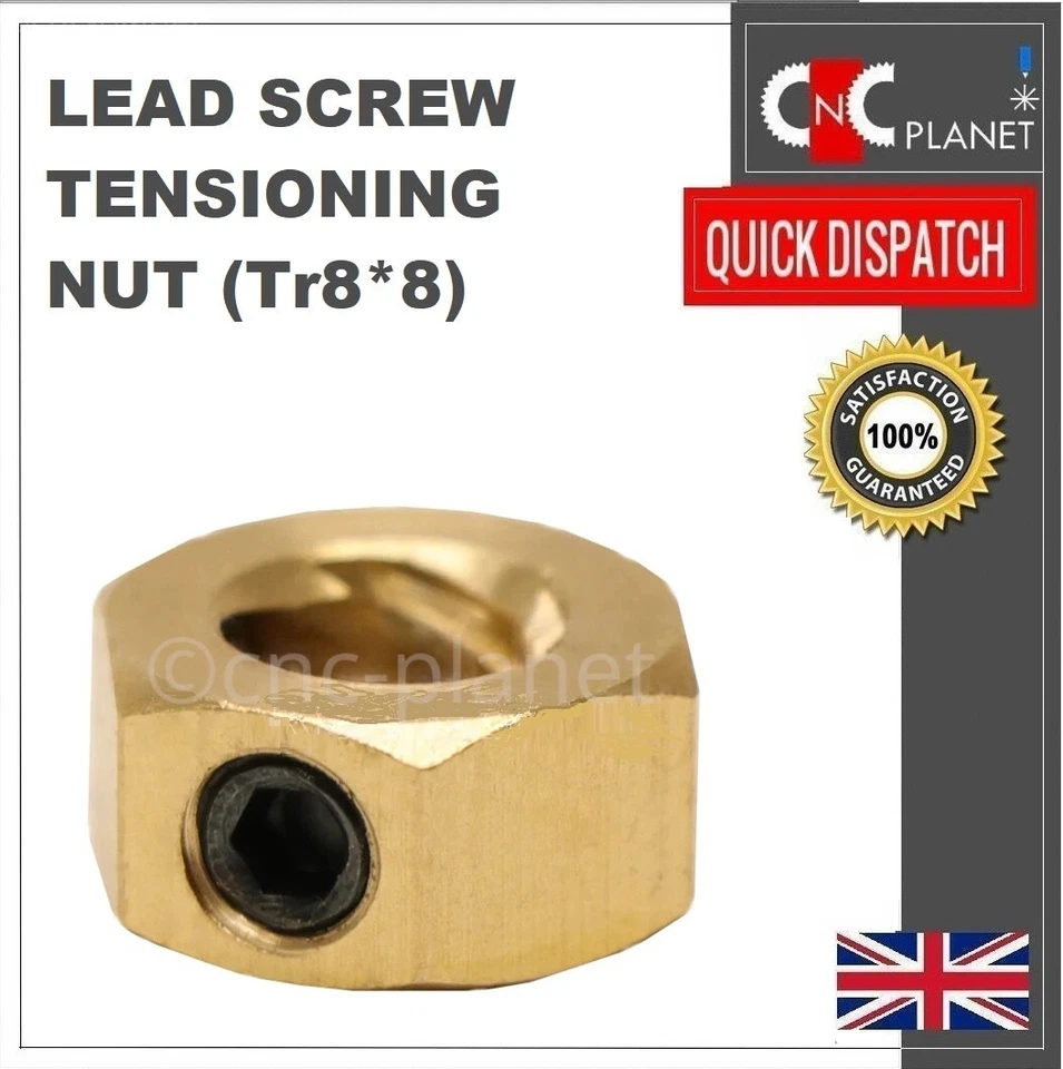 V SLOT 8MM SHAFT COLLAR FOR LEAD SCREW 8mm Lead Screw Tensioning nut brass tensioner tool TR8*8 Leadscrew CNC ROUTER