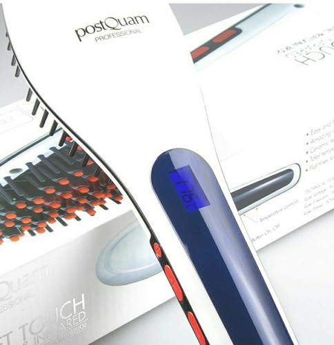 Postquam Cepillo Alisador Cerámico e Infrarrojo el pelo 50W, Blanco y Rojo |