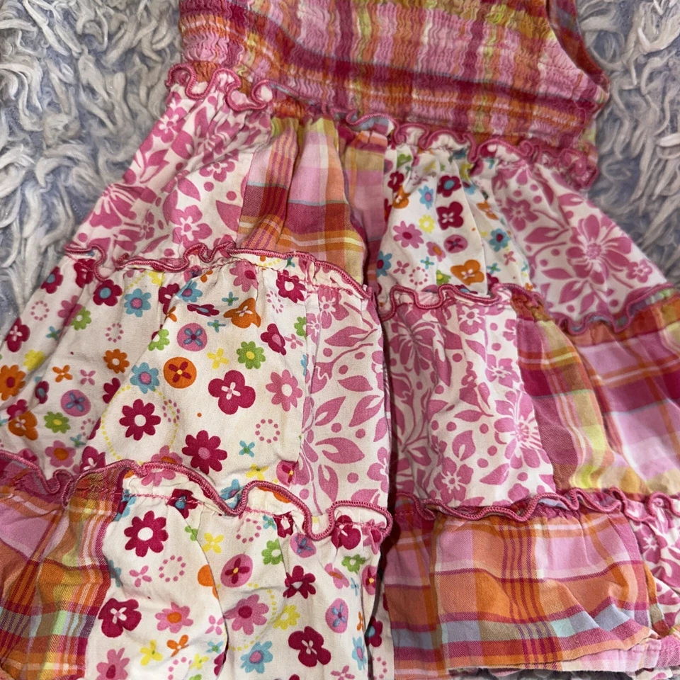 VESTIDO DE VERANO DE ALGODÓN ESTAMPADO ESTAMPADO ESTAMPADO CALADO ANTIGUO GLORIA 18 MESES Foto 2 de 4