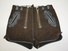 70/80 Vintage Gotha DDR Pfadfinder Lederhose Eichenlaub Doppelzipp kurz Gr.164