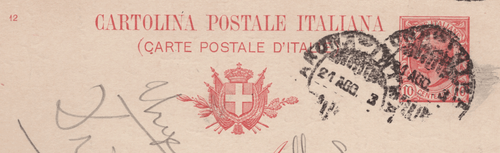 Italy 1901 CARTOLINA Postale MINT Postcard ZURICH used 10 cent stamp - Picture 2 of 3