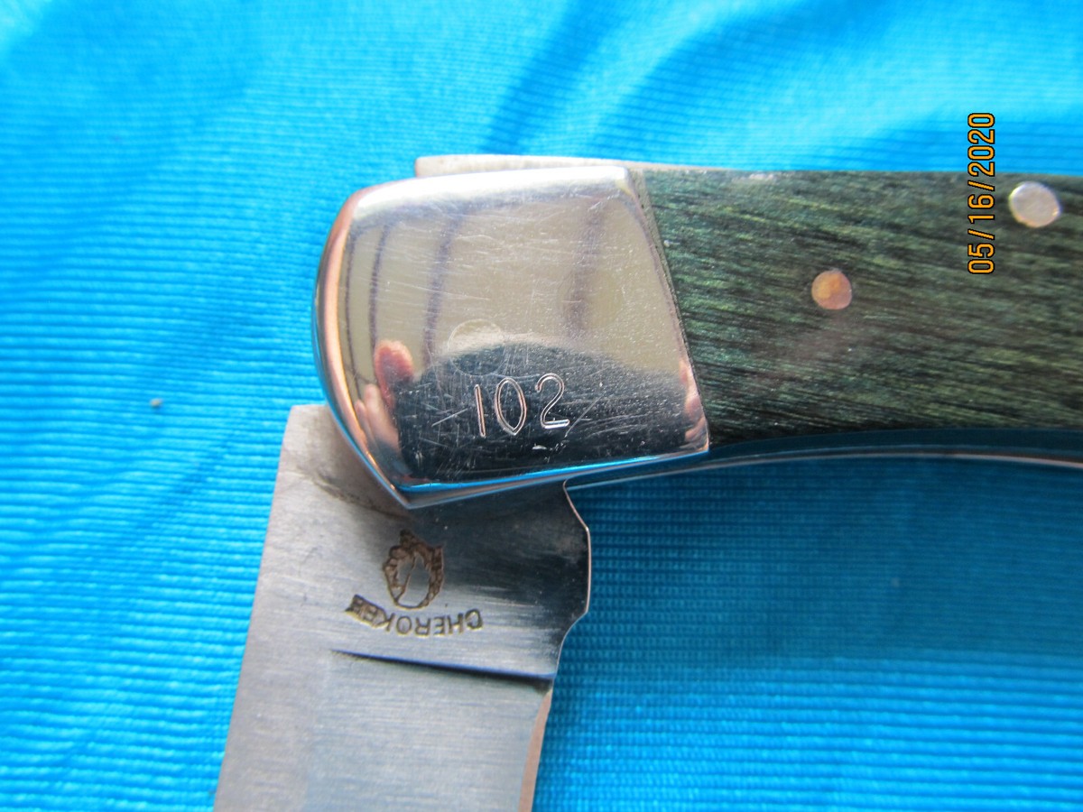 CHEROKEE NUMBERED 102 GREEN POCKET KNIFE | eBay