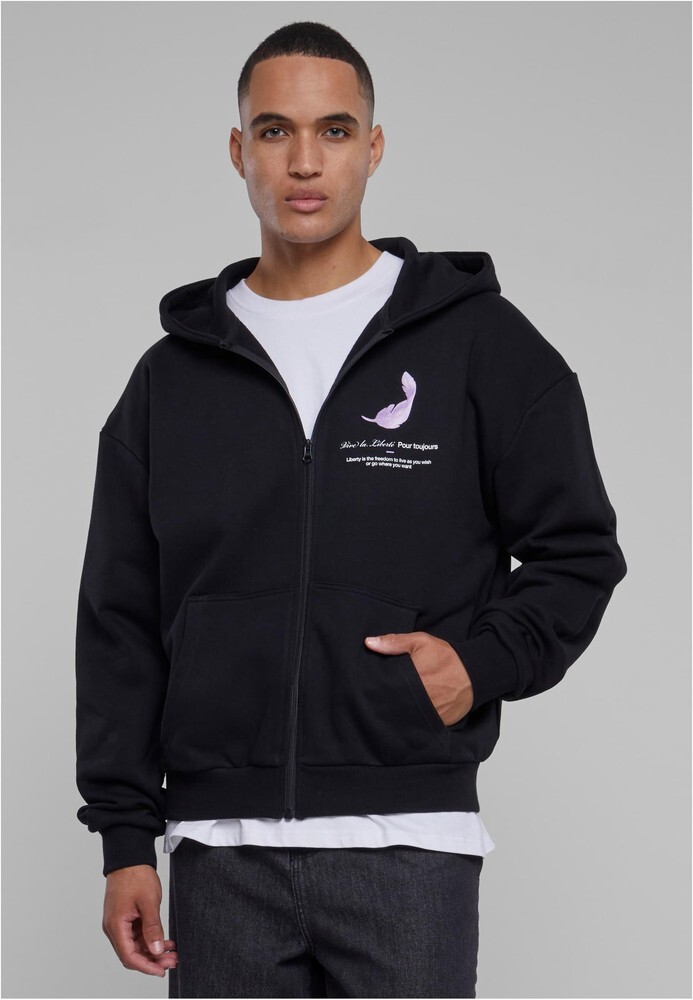 Высококлассная толстовка MT Vive La Liberte с капюшоном на молнии большого размера Черный
