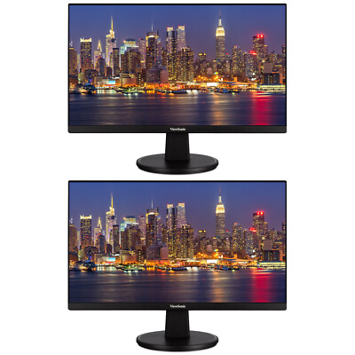 ViewSonic VA2447-MH 24-inch 1920 x 1080 Full HD LCD IPS Monitor, 2-Pack Bundle
