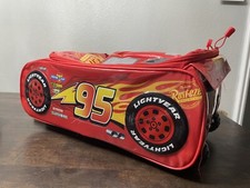 Disney Cars Lightning Mcqueen Kids Wheeled Rolling Suitcase Handle