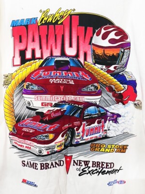 VRHTF NHRA VTG AWESOME MARK COWBOY PAWUK SUMMIT PRO STOCK CAR LG T SHIRT''
