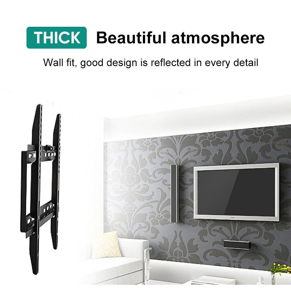 TV Wall Bracket Mount Slim LCD LED Plasma For 26 30 32 40 42 50 55 Upto 63 Inch