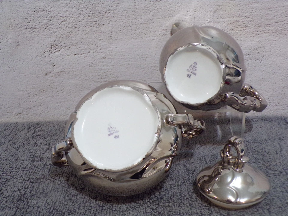 Набор сливок и сахара Bavaria GKC 40 & 41 керамический фарфор платиновое покрытие - Изображение 3 из 4