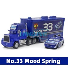 Set of 2 Disney Pixar Cars No.33 Mood Spring Hauler Truck Diecast Toys 1:55 Car