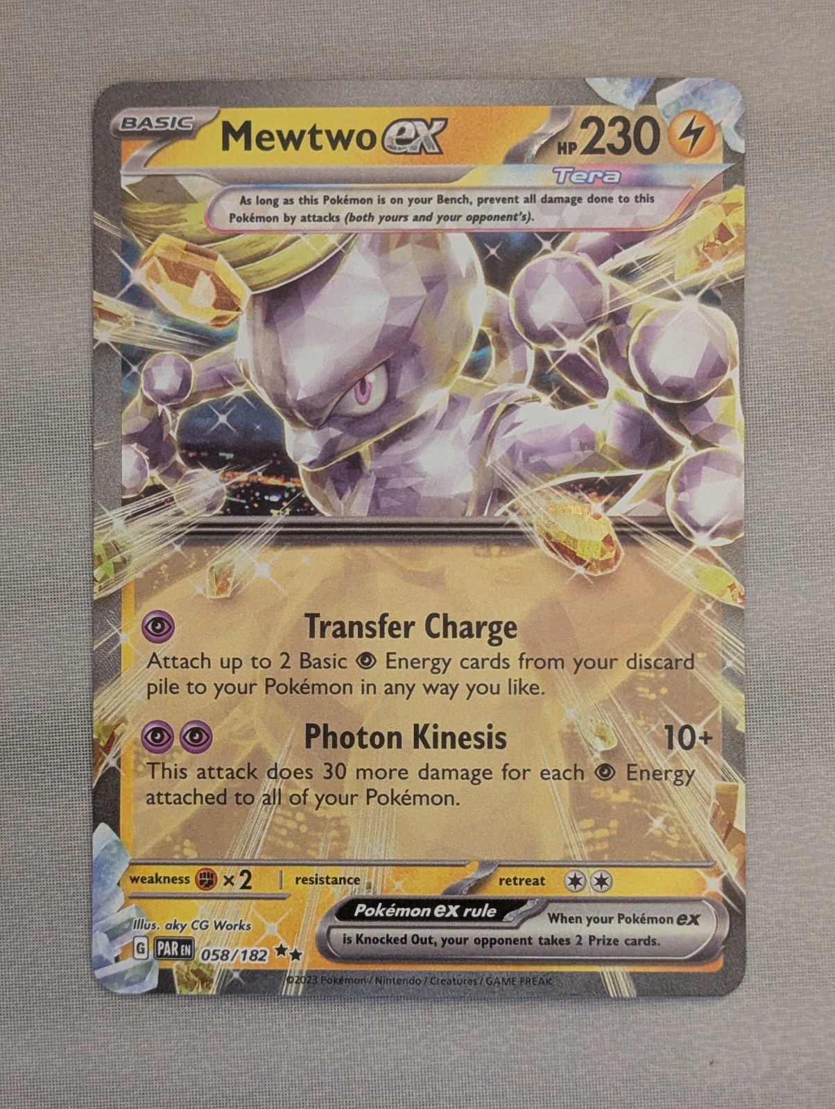 Mewtwo ex #058/182, Paradox Rift Pokémon Card, NM, Ships Fast