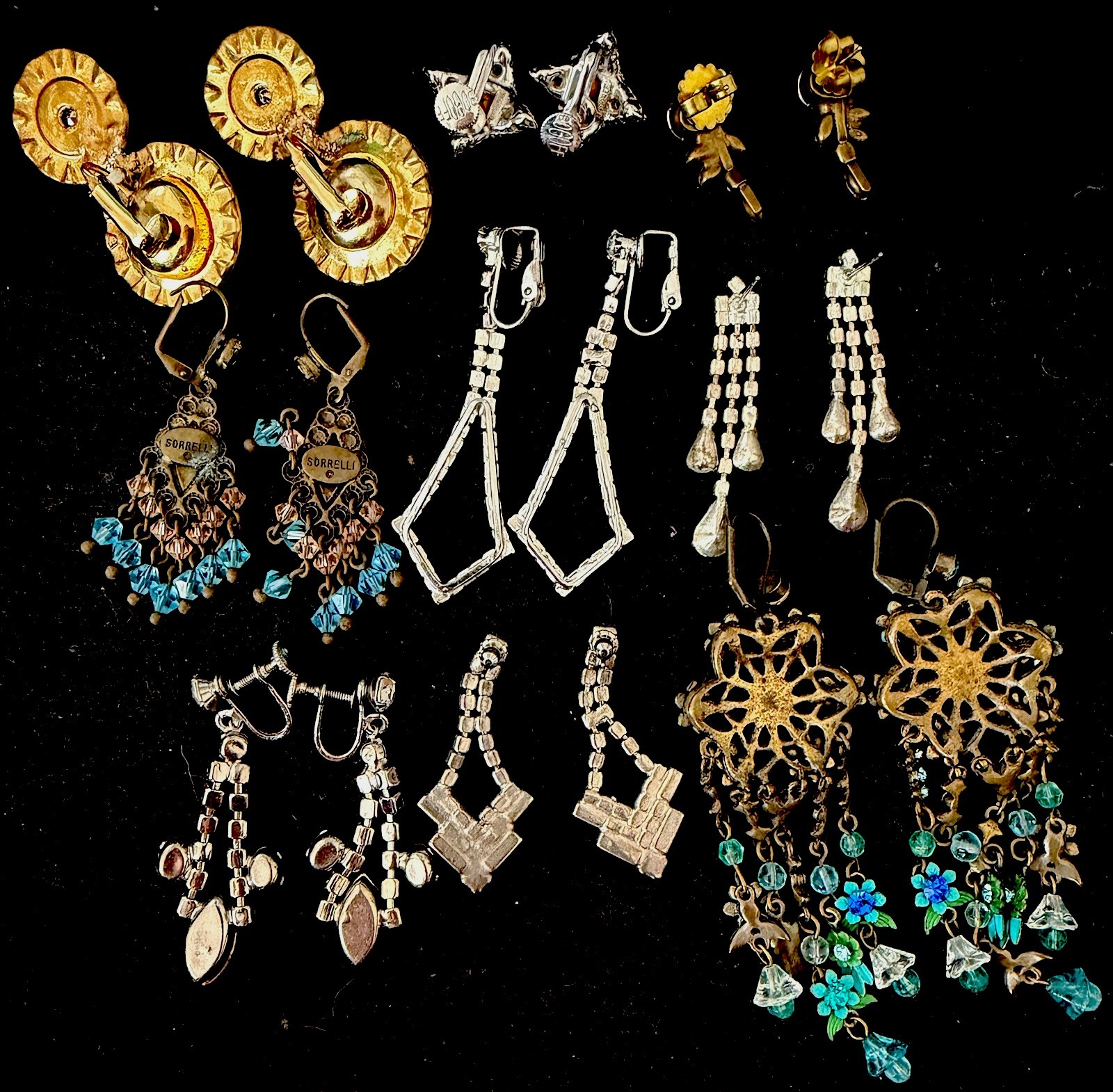 Vintage Quality Rhinestone Statement Earring Lot … - image 5
