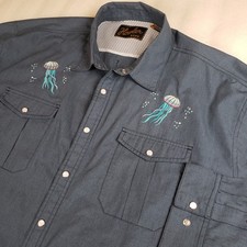 Howler Brothers Men's 2XL Jellyfish Limited Pearl snap Gaucho Snapshirt Shirt