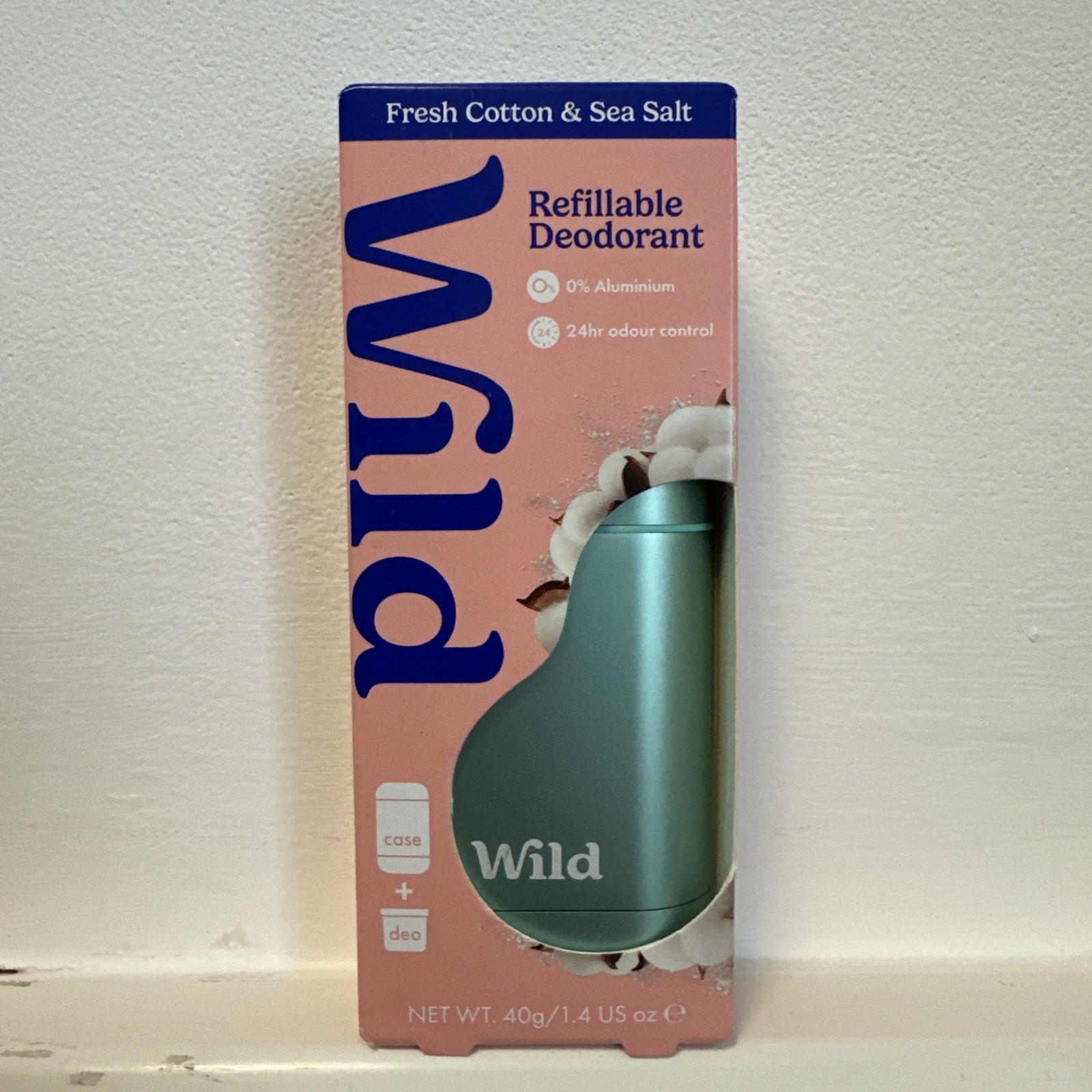 Wild - Fresh Cotton & Sea Salt - Refillable Natural Deodorant - 40g Vegan 24hr
