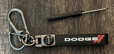 Dodge Keychain Car Keyring Leather Zinc Alloy Durable Touch Design Used A9