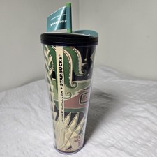 Starbucks Mike Willcox 24 Oz Tumbler Art Deco Artist Collab NEW