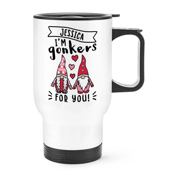 Personalisiert I'm Gonkers FüR Dich Gonk Reise Becher Tasse Griff Liebe Weiß-image