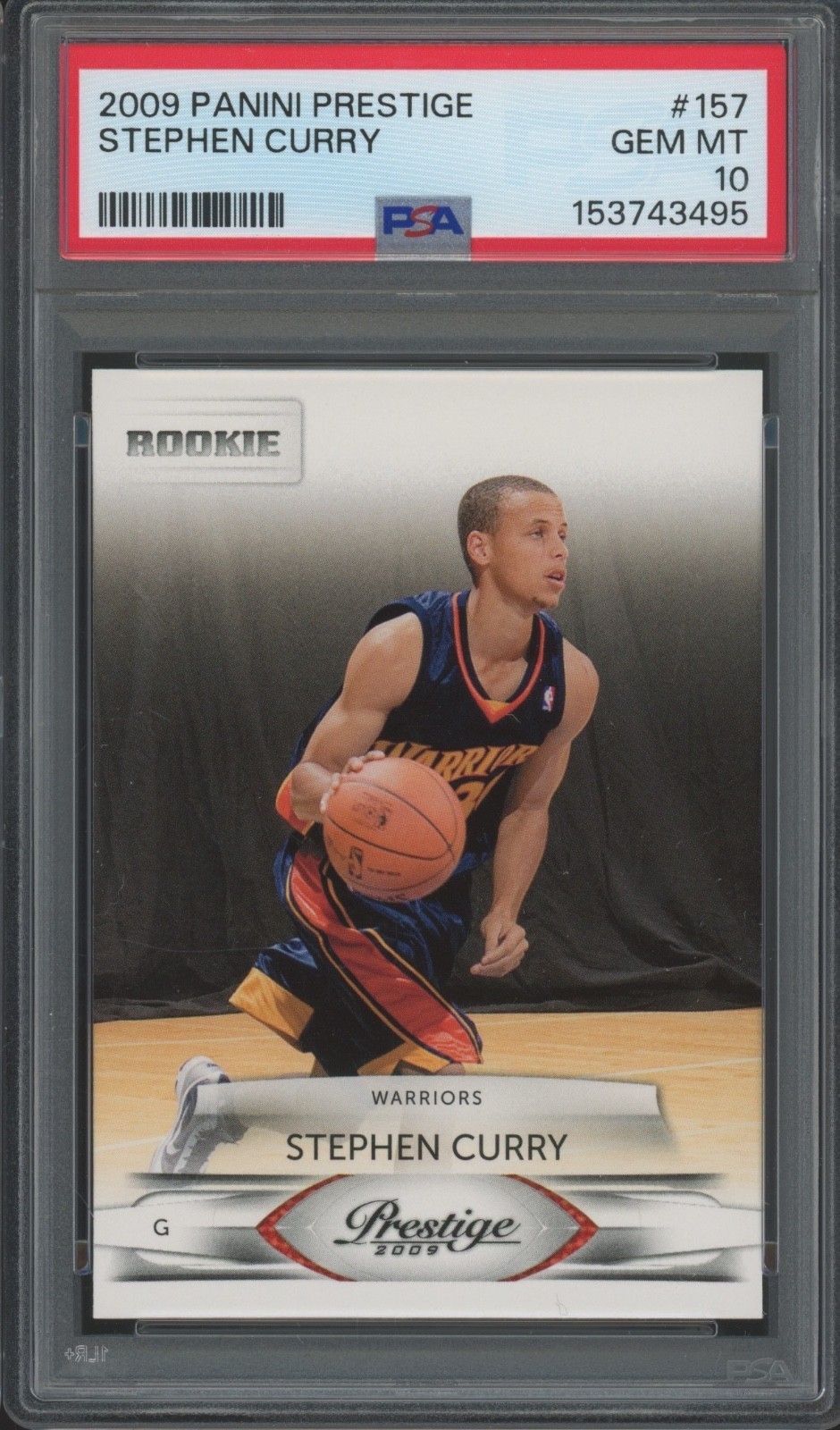 2009 Panini Prestige #157 Stephen Curry RC Rookie Gem Mint PSA 10 view 1