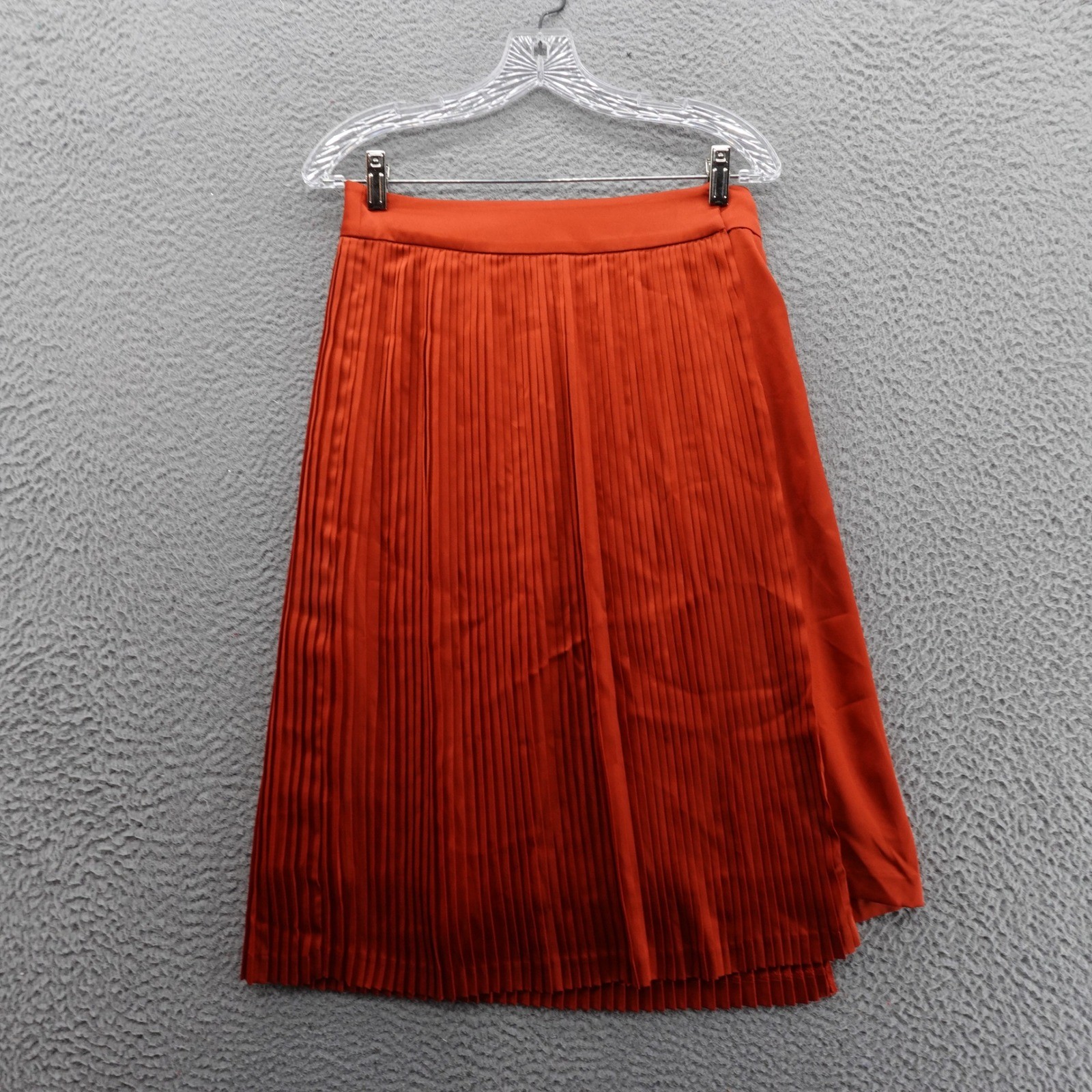 Banana Republic Olivia Palermo Pleated Satin Skirt 0 Women Burnt Orange Midi