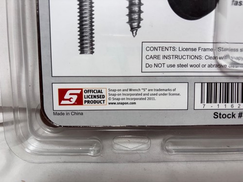 ๐ NOS SNAP ON TOOLS "SECONDS COUNT" #SSXIT100 LICENSE PLATE FRAME SEALED - Picture 8 of 8
