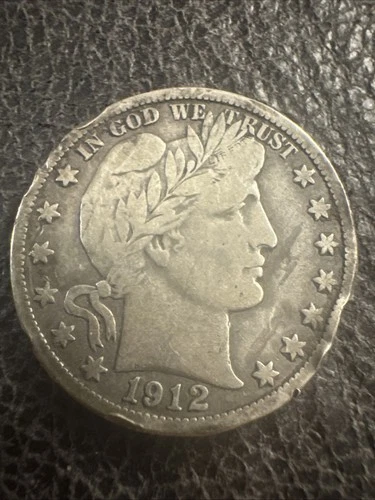 1912-S Barber Half Dollar.  Damaged