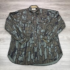 Vintage Cabelas Shirt Mens Large Army Green Trebark Camo Hunting Button USA Made Vintage Cabelas Shirt Mens Large Army Green Trebark Camo Hunting Button USA Made - Image 1
