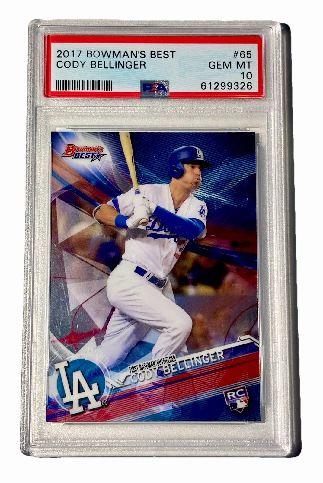 2017 CODY BELLINGER RC BOWMAN'S BEST #65 ROOKIE PSA 10 🔥