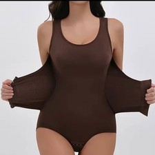 Women's Tummy Control Shapewear Bodysuit with Waist Trainer Wrap.