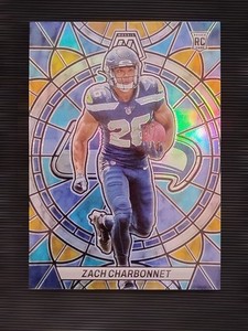 2023 Panini Mosaic Football Stained Glass SP Zach Charbonnet Rookie Seahawks RB