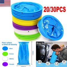 20 Pcs Disposable Emesis Vomit Puke Throw-Up Barf Bags Air Sea Car Sickness Aid