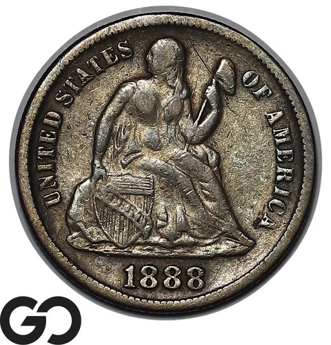 1888-S Seated Liberty Dime, VF Tougher San Francisco Issue
