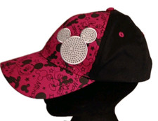 Disney Parks Mickey Mouse Baseball Hat Youth Teen Cap Black Pink white bling
