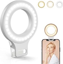 Clip on Ring Light, Rechargeable 60 LED Selfie 3 Models, 5 Level Brightness