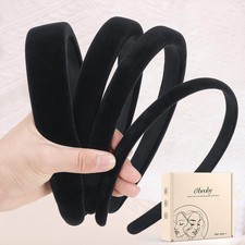 obeoby 4Pack Black Headbands for Women, Velvet 1 Count Pack of 4 ,