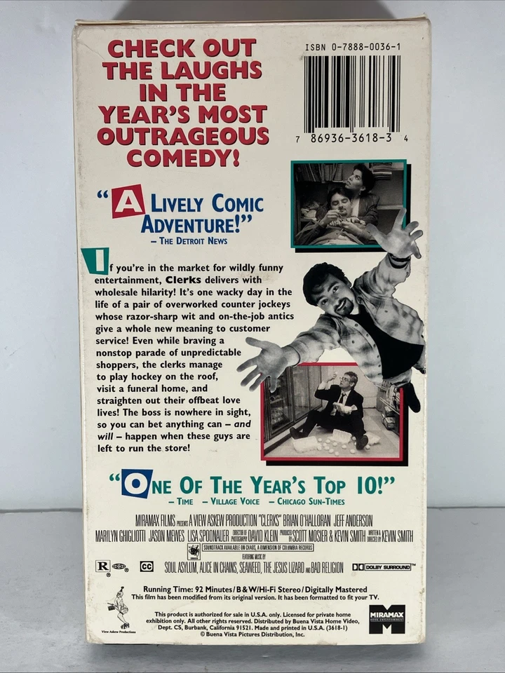 Клерки VHS культовая комедия Кевин Смит Miramax домашние развлечения не аренда - Изображение 2 из 4
