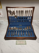 53 pc Set Wm Rogers Silver Plate Flatware Exquisite Pattern Silverplate w/Box