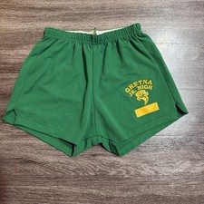 Vintage 60s Gym Shorts Fab Knit Gretna Junior High Green Size XL USA Made