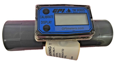 GPI Meters TM-150-N Digital Water Meter 1-1/2'' NPT PVC 10-100GPM 32°F to 140°F
