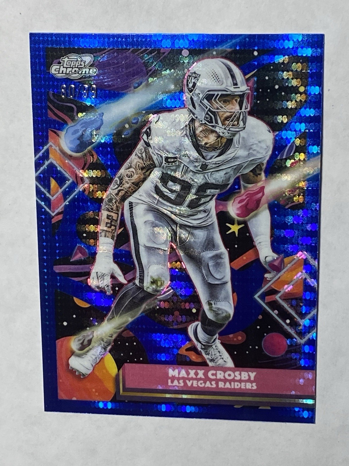 2025 Topps Cosmic Chrome - Maxx Crosby #52 Blue Moon Refractor /99 Raiders SP