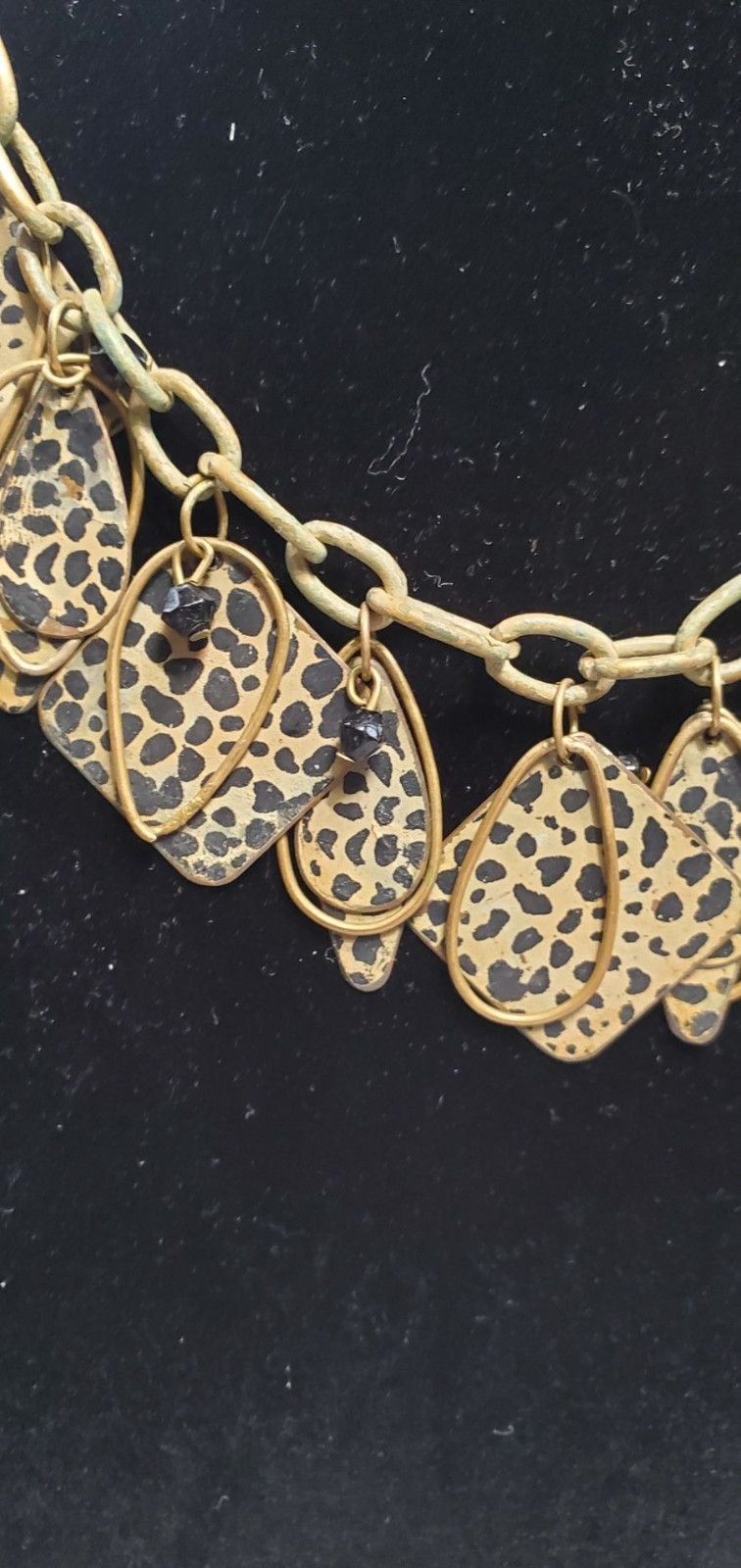Multi-Layered Leopard Colored Necklace Squares & … - image 2