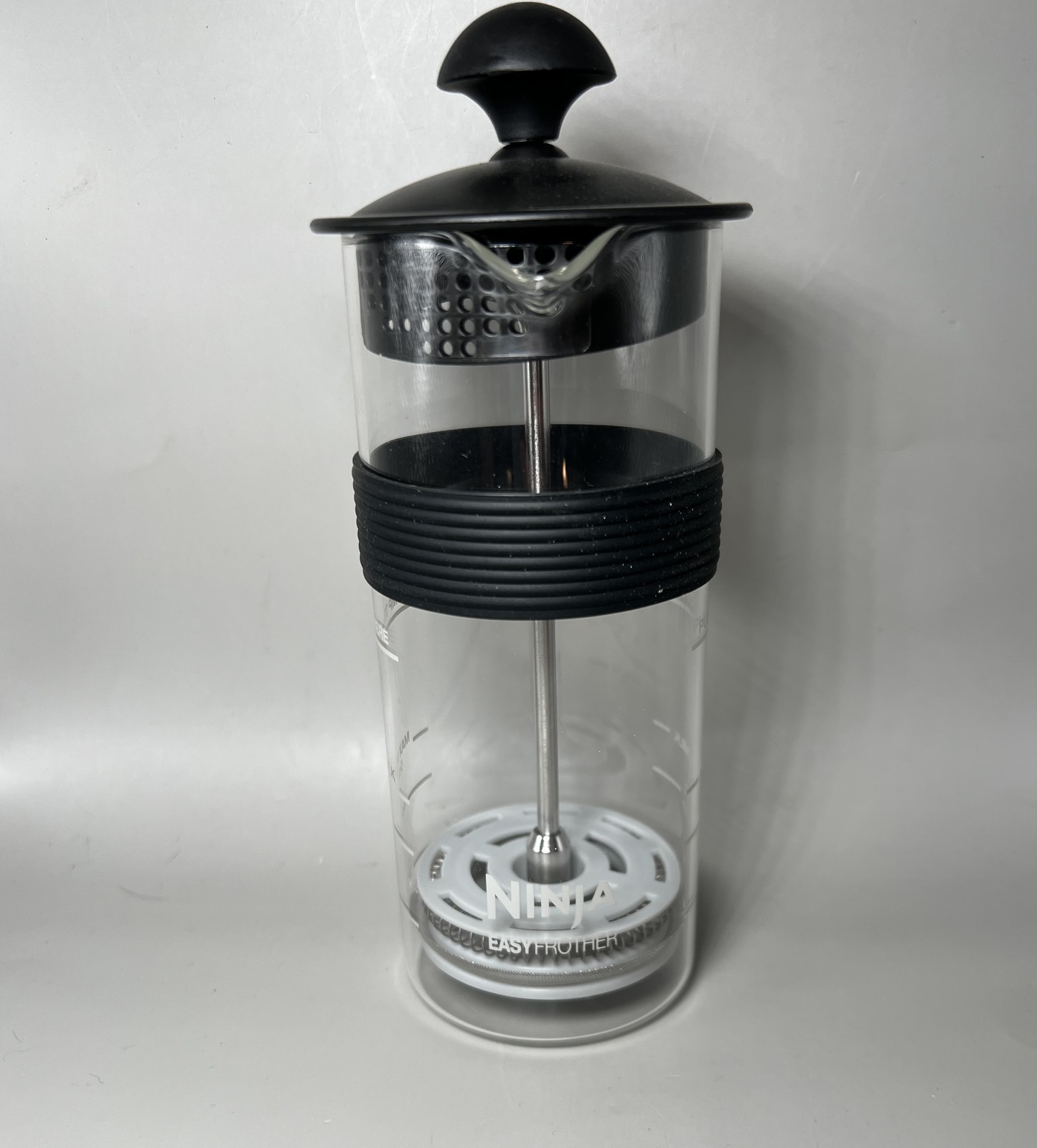 Ninja Easy Frother Glass Hand Pump Manual Milk Frother for Coffee Latte Barista-image