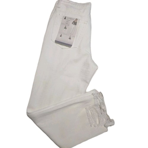 Simple Society Damen Denim schmutzig weiß Hose Gr. 5/27 super hoher Bund gerade. - Bild 1 von 13