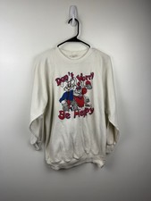 Vintage Distressed 70s Don  t Worry Be Happy Drink Bunny Sweatshirt Size Large